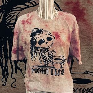 Original Mud Cricket Designs Mom Life bleached graphic tee
